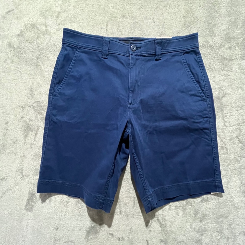 St. John's Bay Shorts Mens 34 Blue Comfort Stretch Chino American Navy NEW